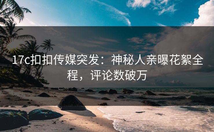 17c扣扣传媒突发：神秘人亲曝花絮全程，评论数破万