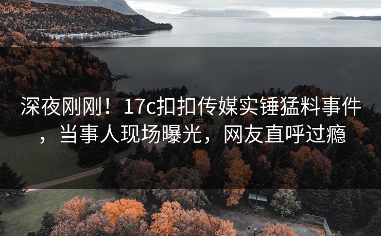 深夜刚刚！17c扣扣传媒实锤猛料事件，当事人现场曝光，网友直呼过瘾